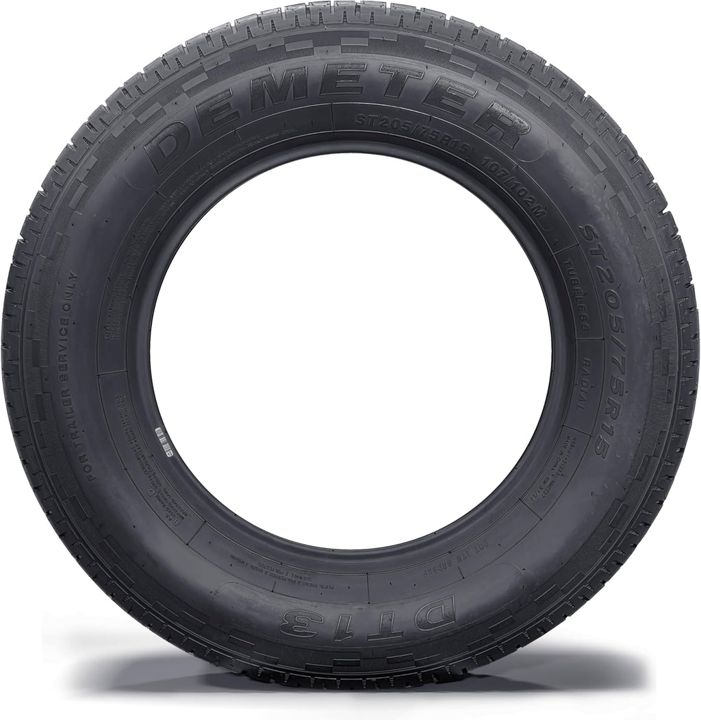 DEMETER Set 4 Radial Trailer Tires 205/75R15,Heavy Duty ST 205/75R15, 8 Ply Load Range D All Season Traction