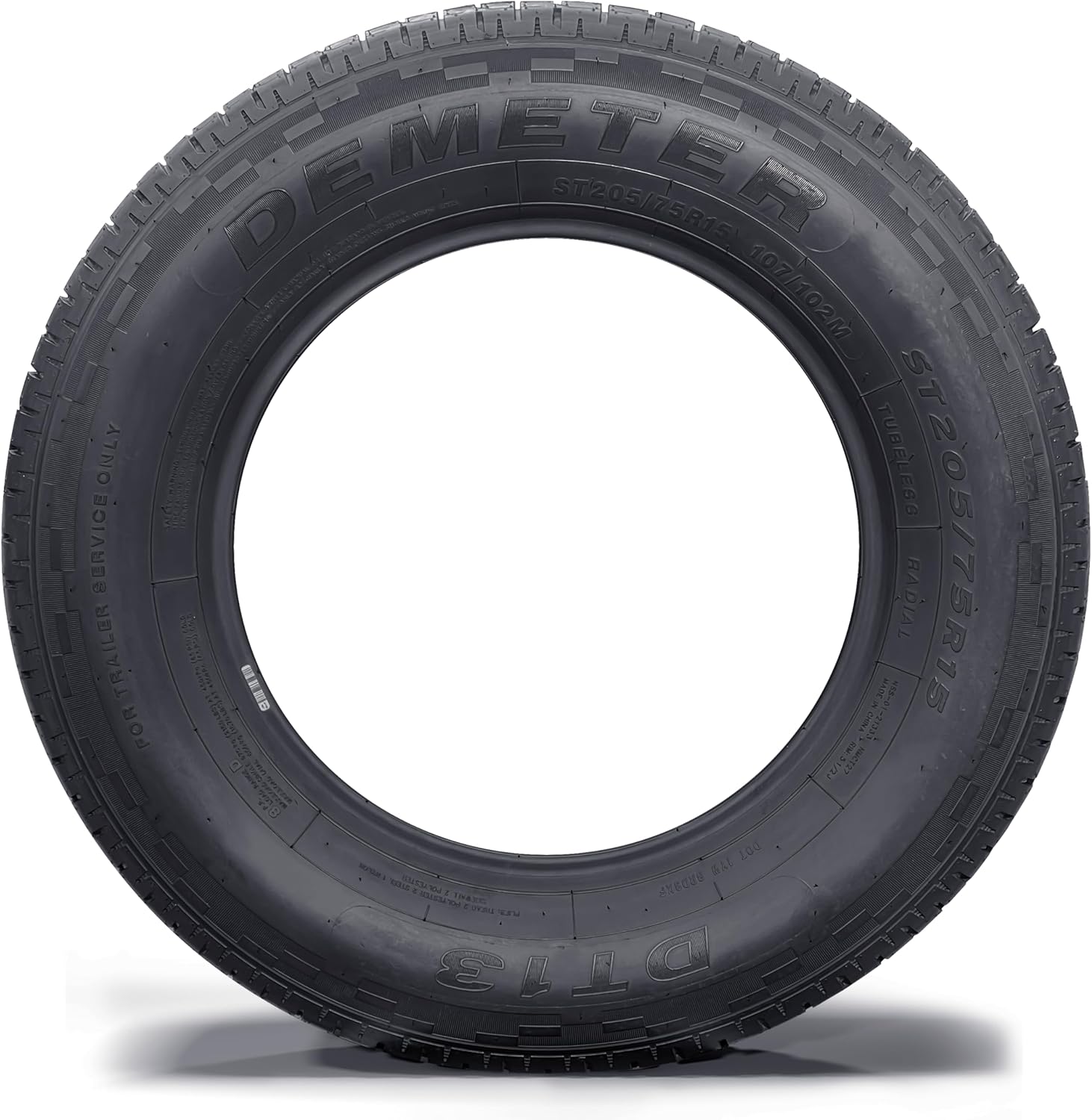 DEMETER Set 4 Radial Trailer Tires 205/75R15,Heavy Duty ST 205/75R15, 8 Ply Load Range D All Season Traction