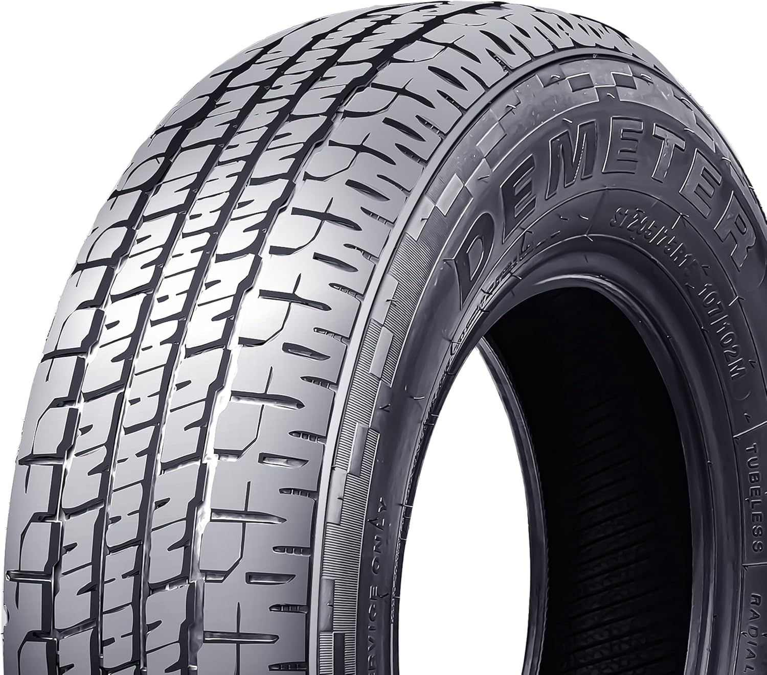 DEMETER Set 4 Radial Trailer Tires 205/75R14,ST 205/75R14, 8 Ply Load Range D 105/101M All Season Traction